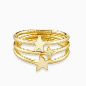 Kendra Scott Jar Star Ring Set of 3 in Gold